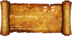 Pleyer Petra névjegykártya